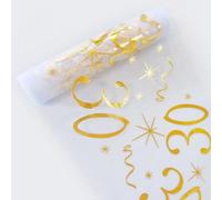 Chemin de Table 28CM x 10M, Chemin de Table Or pour 30 Ans Deco Anniversaire 30 Ans Joyeux Anniversaire (30 Ans-Or)