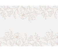 Chemin de table 40 x 500 cm - En tissu non tissé - Décoration de table pour mariage, Pâques, baptême, communion - Ruban non tissé avec motif floral - Beige ivoire