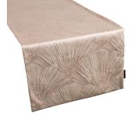 Chemin de table 40x140 Goja beige avec feuilles de ginkgo Pierre Cardin avec imprimé velours brillant Eurofirany