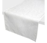 Chemin de table 45x150 cm Jacquard 100% coton SPIRALE blanc