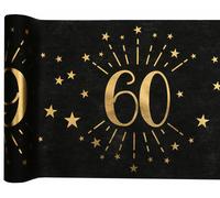 Chemin de Table 60 Ans Anniversaire Noir/Or 5 m
