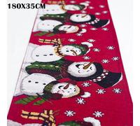 Chemin De Table À Carreaux Brodés Avec Pompon, En Coton Et Lin, De Très Bonne Qualité, Impression De Renne, Couverture De Table, Décoration De Noël Pour La Maison