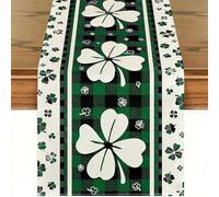 Chemin de table à carreaux vert trèfle buffle, 33 x 183 cm, chemin de trèfle pour la Saint-Patrick, décoration saisonnière de cuisine, salle à manger, fête d'intérieur, écharpe de table porte-bonheur