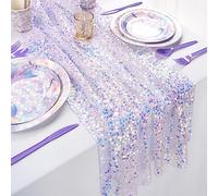Chemin de Table à Paillettes irisées 63,5 x 304,8 cm Violet en Tissu Lavande Scintillant décorations de fête sirène