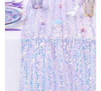Chemin de table à paillettes irisées - Décoration de table de mariage - Décoration de table pour fête prénuptiale, fête d'anniversaire de filles (violet, 30 x 275 cm)