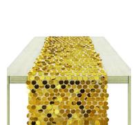 Chemin de table accrocheur avec paillettes scintillantes pour fête prénatale, nappe sirènes