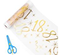 Chemin de Table Anniversaire 18 Ans, 28CM x 275CM Chemin de Table Or, Deco Anniversaire 18 Ans Fille Garçon, Decoration Table Anniversaire Rouleau Brillant（avec des Ciseaux）