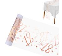 Chemin de Table Anniversaire 18 Ans,Rose Or Anniversaire Tableau Décor,Décoration de Table pour Fête d'anniversaire Femme ou Homme, Célébration de Jubilé (28 cm x 10 m)