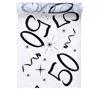 Chemin de table anniversaire 50 ans - blanc - Santex