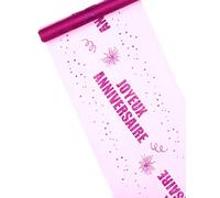 Chemin de table anniversaire fuchsia