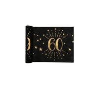 SANTEX 6787-60-30, Chemin de Table Âge étincelant métal Noir/Or, 60 Ans