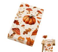 Chemin de Table Automne Décoratif en Lin avec Citrouilles et Feuilles d'Érable - 1 Pièce - 33x183 cm - Multicolore.Décoration d’intérieur, Vacances, fête