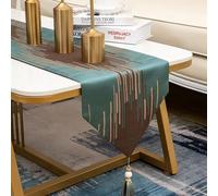 Chemin de table basse vert de 238 cm de long - Motif à rayures simples avec pompons - Écharpe, napperons brodés en polyester jacquard - Décoration de table de cuisine pour décoration de fête - 33 x