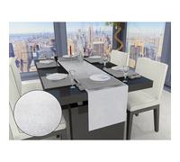 Soleil d'ocre 800754 BELLA Chemin de table Polyester Blanc 40 x 140 x 1 cm