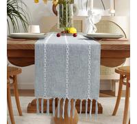 Chemin de Table Bohème Bleu Poussière 33x120 cm Vendos85