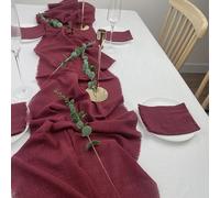 Chemin de Table bordeaux 100% gaze de coton pour décoration de mariage, fêtes d'anniversaire, noël, Halloween, fournitures pour événements de Thanksgiving Pink
