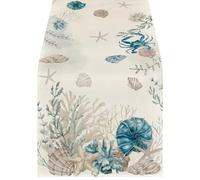 Chemin De Table Chemin de Table d'été en Forme d'étoile mer Corail, décoration Cuisine Printemps saisonnière for la fête à Maison(1,33x183cm)