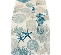 Chemin De Table Chemin de Table d'été en Forme d'étoile mer Corail, décoration Cuisine Printemps saisonnière for la fête à Maison(2,33x120cm)