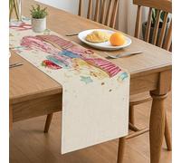 Chemin de table coloré à l'aquarelle, friandises sucrées pour cuisine, salle à manger, maison, dîners de famille, vacances, fournitures de fête 33 x 183 cm