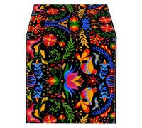 Chemin de table coloré mexicain motif tête de mort Halloween nappe lin fête mariage dîner café décoration tissu mexique chemin de table pour fête