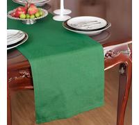 Chemin de Table Coton 40x140 cm Couleurs Unies - Superbe jeté de Table Haute Couture Ambiance élégante - chemins de Table Tissu Durable - Chemin Table Classique pour Votre décoration Cosy (Vert)