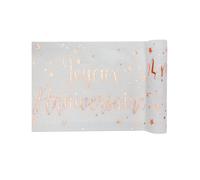 Chemin de table coton anniversaire rose gold 3m x 28 cm