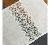 Chemin de table crochet blanc aspect lin 40x140cm
