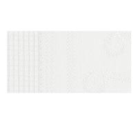 Chemin de table Damas "Wave" avec champ brodé en Aïda pour la broderie au point de croix, 40x100cm, 663610, blanc