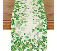 Chemin de table de la Saint-Patrick, trèfle vert, trèfles verts, chemin de table pour la Saint-Patrick, décoration de tables de salle à manger pour intérieur ou extérieur, maison, fête, cuisine, salle