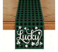 Chemin de table de la Saint-Patrick, trèfle vert, trèfles verts, chemin de table pour la Saint-Patrick, décoration de tables de salle à manger pour intérieur ou extérieur, maison, fête, cuisine, salle
