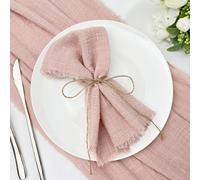 Chemin de Table de mariage en gaze de coton, Texture rétro rose, serviettes de salle à manger, cadeau, chemins de Table de cuisine, décor de Table de noël pour la maison Lake blue