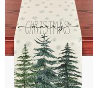 Chemin de Table de Noël 183x33cm, Chemin de Table Blanc pour Salle à Manger, décoration Festive, Chemin pour Tables, Accent pour Nappe et Vaisselle
