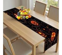 Chemin de Table de Noël 30x140cm Cyberpunk Crâne Décoration de Table Science Fiction Néon pour Fête et Dîner d'hiver Horreur Ligne Nappe de Noël Décorative