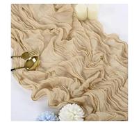 Chemin De Table De Noël Chemin de Table en Gaze, décoration Salle à Manger, Rustique, Campagne, Plage, fête Mariage, décor , noël, 90x300CM(Beige,90cmx300cm)