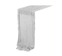 Chemin De Table De Noël Chemin de Table en Gaze, décoration Salle à Manger, Rustique, Campagne, Plage, fête Mariage, décor , noël, 90x180CM(Light Grey)