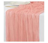 Chemin De Table De Noël Chemin de Table en Gaze, décoration Salle à Manger, Rustique, Campagne, Plage, fête Mariage, décor , noël, 90x300CM(Coral Pink,90cmx300cm)