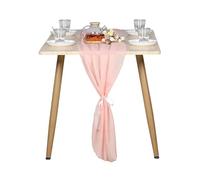 Chemin De Table De Noël Chemin de Table en Mousseline Soie 30cm * 300cm Romantique for la fête d'anniversaire Mariage Décoration Saint-Valentin Nuptiale(Coral Pink)