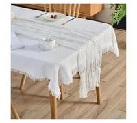 Chemin De Table De Noël Chemin de Table Rouge en Gaze for Mariage, Nappe Campagne Rustique, décor à Manger, fête, Banquets, noël(White,90x300cm)