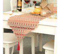Chemin de table de Noël, décoration de table hivernale et festive pour la cuisine et les fêtes de fin d'année, compatible avec une utilisati