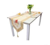 Chemin de table de Noël en polyester avec broderie cloche et dentelle
