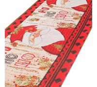 Chemin de table de Noël Impression drapeau résistant à l'usure et à la saleté Drapeau de table de Noël pour décoration de table de Noël Modèle Père Noël
