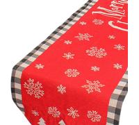 Chemin de table de Noël Impression drapeau résistant à l'usure et à la saleté Drapeau de table de Noël pour décoration de table de Noël Modèle flocon de neige anglais