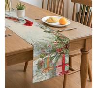 Chemin de table de Noël, pommes de pin, décoration festive rustique pour cuisine, salle à manger, réunions de famille, 33 x 183 cm