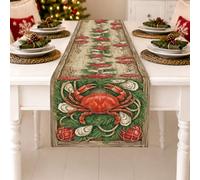 Chemin de table de Noël sur le thème de l'hiver en forme de crabe côtier 33