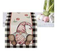 Chemin de table de Pâques, chemins de table Joyeuses Pâques,Chemin de de ferme de 72 pouces de long - Décoration de Table à manger en lin Long, fournitures de dîner, jeu de chasse aux œufs de pâ