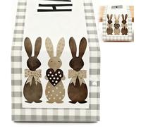 Chemin de table de Pâques en lin imprimé lapin 183 x 33 cm, réutilisable, décoration printanière pour table à manger, cheminée, café, bar, buffet, décoration d'intérieur