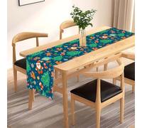 Chemin de table de salle à manger en tissu de lin avec bords ourlés pour Noël et fêtes de fin d'année, 33 x 183 cm, convient aux petits groupes