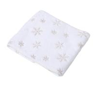 Chemin de Table Décoratif à Flocons de Neige, Peluche Blanche | Finition à Paillettes, Style Élégant Classique, pour Tables, Buffets et Décor Hivernal Intérieur