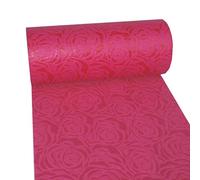 Chemin de Table décoratif Dekoflor - Design Unique de Roses (imperméable, Effet Lotus, Surface veloutée, Rouleau de 5 m, Largeur 30 cm, 100% Nylon) - Rose