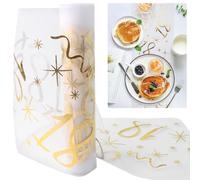 Chemin de table - Décoration d'anniversaire 18 ans - Chemin de table doré - 28 cm x 10 m - En tissu brillant - Décoration de table pour fille et garçon - Bricolage